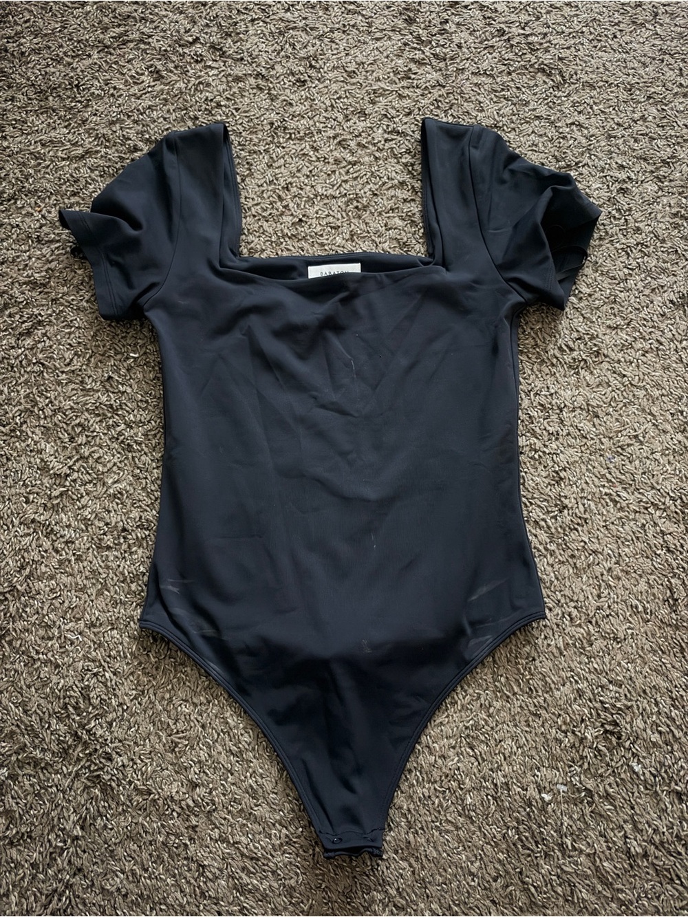 Classic Black Square-Neck Babaton Bodysuit